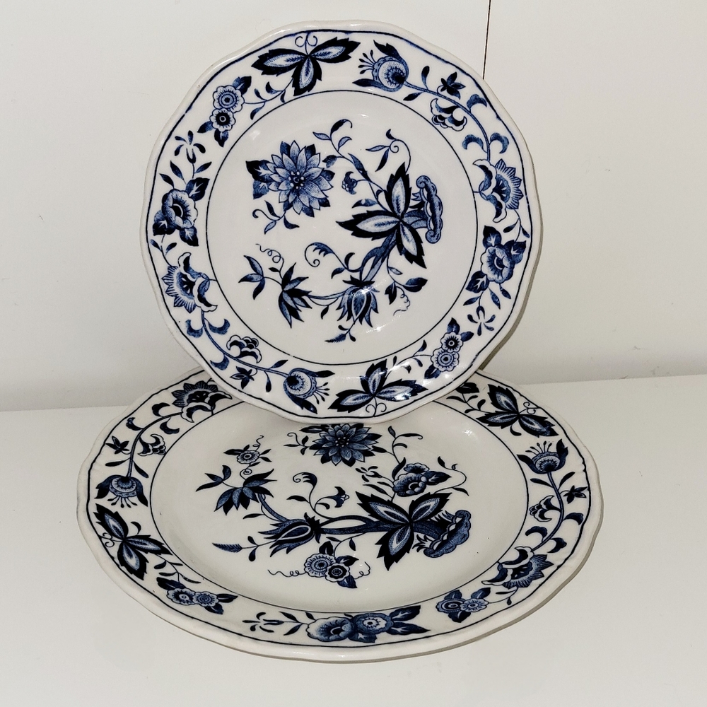 Blue Bonnet Bundle Plates Nikko Ironstone Japan 4270 Blue Bonnet Plate Set of 2